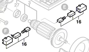 Balais charbon réf. 2 610 394 616 Skil